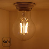 LED Filament lamp 6W | A60 | Helder | 3-step Dimbaar | E27 | 2700K - Warm wit | 50%