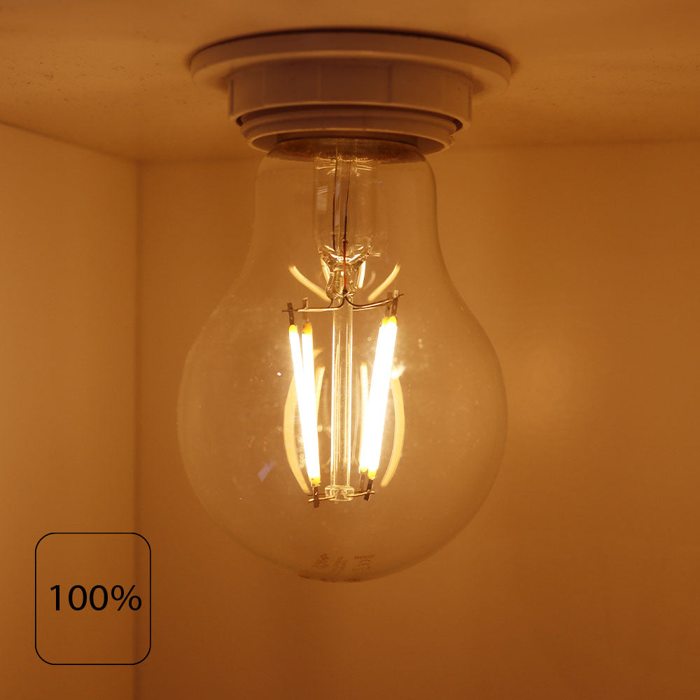 LED Filament lamp 6W | A60 | Helder | 3-step Dimbaar | E27 | 2700K - Warm wit | 100%