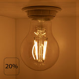 LED Filament lamp 6W | A60 | 3-step Dimbaar | E27 | 2700K - Warm wit | Afmetingen | 20%