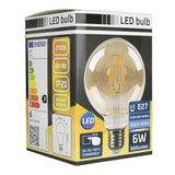 LED Filament lamp 6W | G95 | 3-step Dimbaar | E27 | 2700K - Warm wit | Doos foto