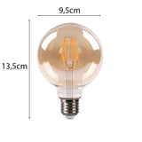 LED Filament lamp 6W | G95 | 3-step Dimbaar | E27 | 2700K - Warm wit | Afmetingen