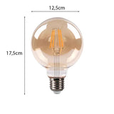 LED Filament lamp 6W | G125 | 3-step Dimbaar | E27 | 2700K - Warm wit | Afmetingen