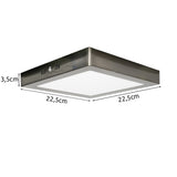 LED Plafondlamp vierkant | 18 watt | Mat chrome | IP20 | 4000K (naturel wit) - afmetingen