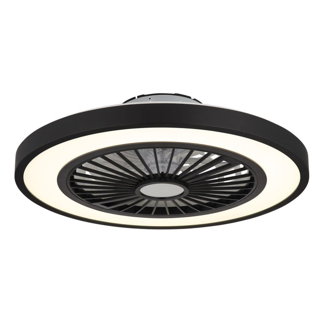 Plafondlamp BLIZZAK ø54CM 45 Watt Matt zwart 1-Lichts Opaal