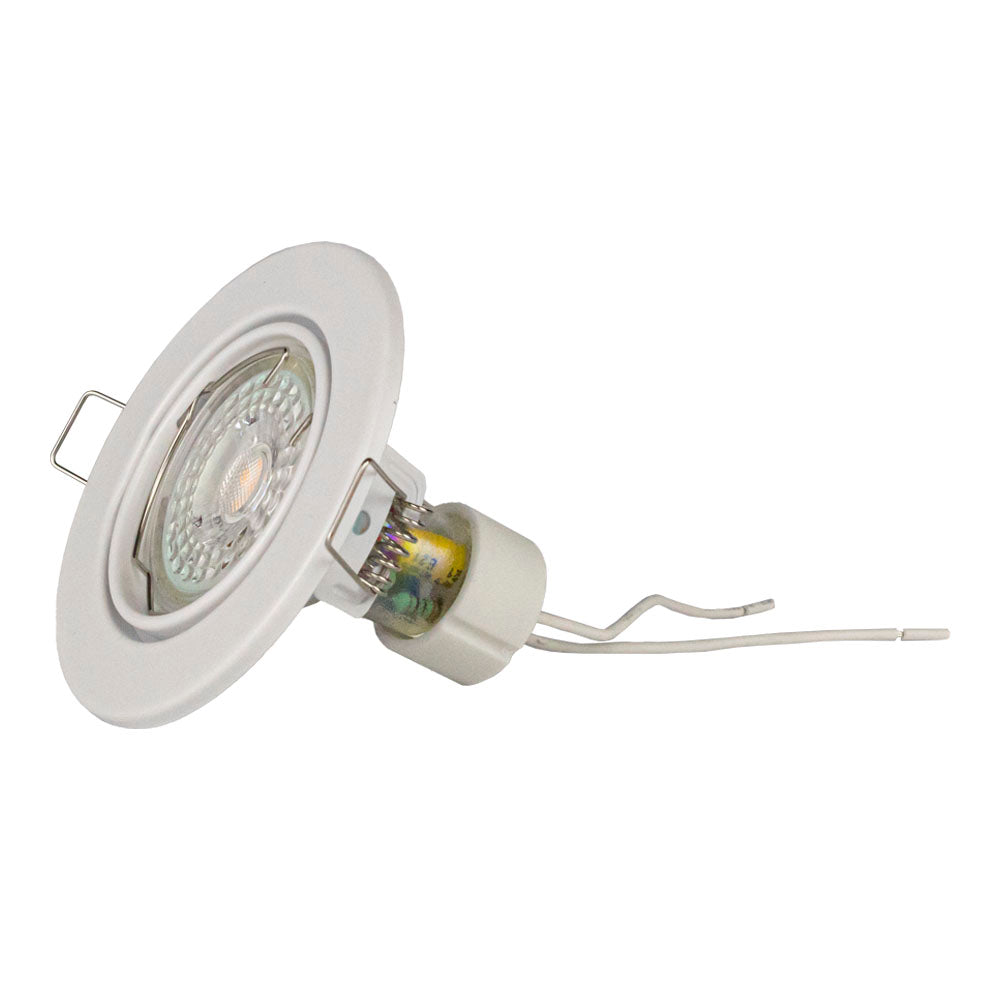 LED witte inbouwspot 63mm kantelbaar gu10 - spot liggend