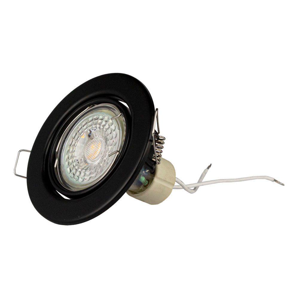 LED zwarte inbouwspot gu10 fitting 220 volt - liggend