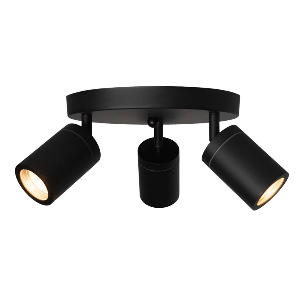 Badkamer plafondspot | Rond | zwart | IP44 | GU10 fitting - warm wit licht