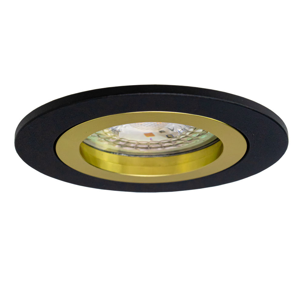 LED Spot Armatuur | Ø70mm | Rond | Zwart / Goud | Uit foto