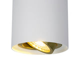 Opbouw spot armatuur wit met goud | 98 x 124mm | Rond | GU10 fitting | Aan foto 2