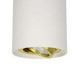 Opbouw spot armatuur wit met goud | 98 x 124mm | Rond | GU10 fitting | Uit foto 2