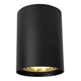 Opbouwspot armatuur zwart met goud | 98 x 124mm | Rond | GU10 fitting | Aan foto