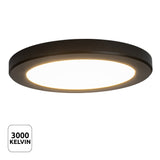 LED opbouw downlight rond | 18W | Zwart | Ø220mm | CCT - 3 lichtkleuren | 3000K