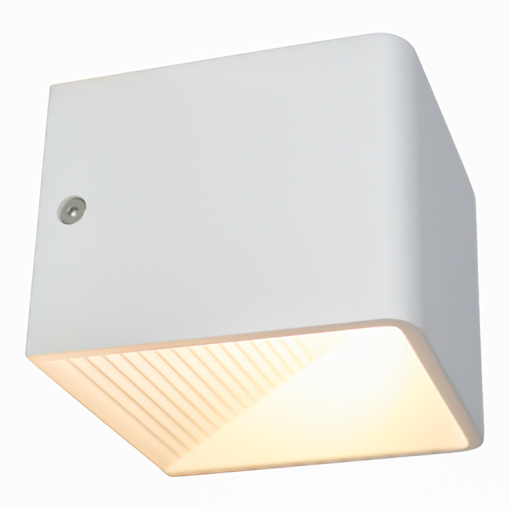 LED Vierkante Wandlamp | Wit | IP20 | 5,5W | 3000K - Warm wit - zijaanzicht