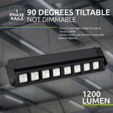 LED 1-fase Railarmatuur | 12 Watt | Zwart | 30 cm | 4000K - Naturel wit - kantelbaar