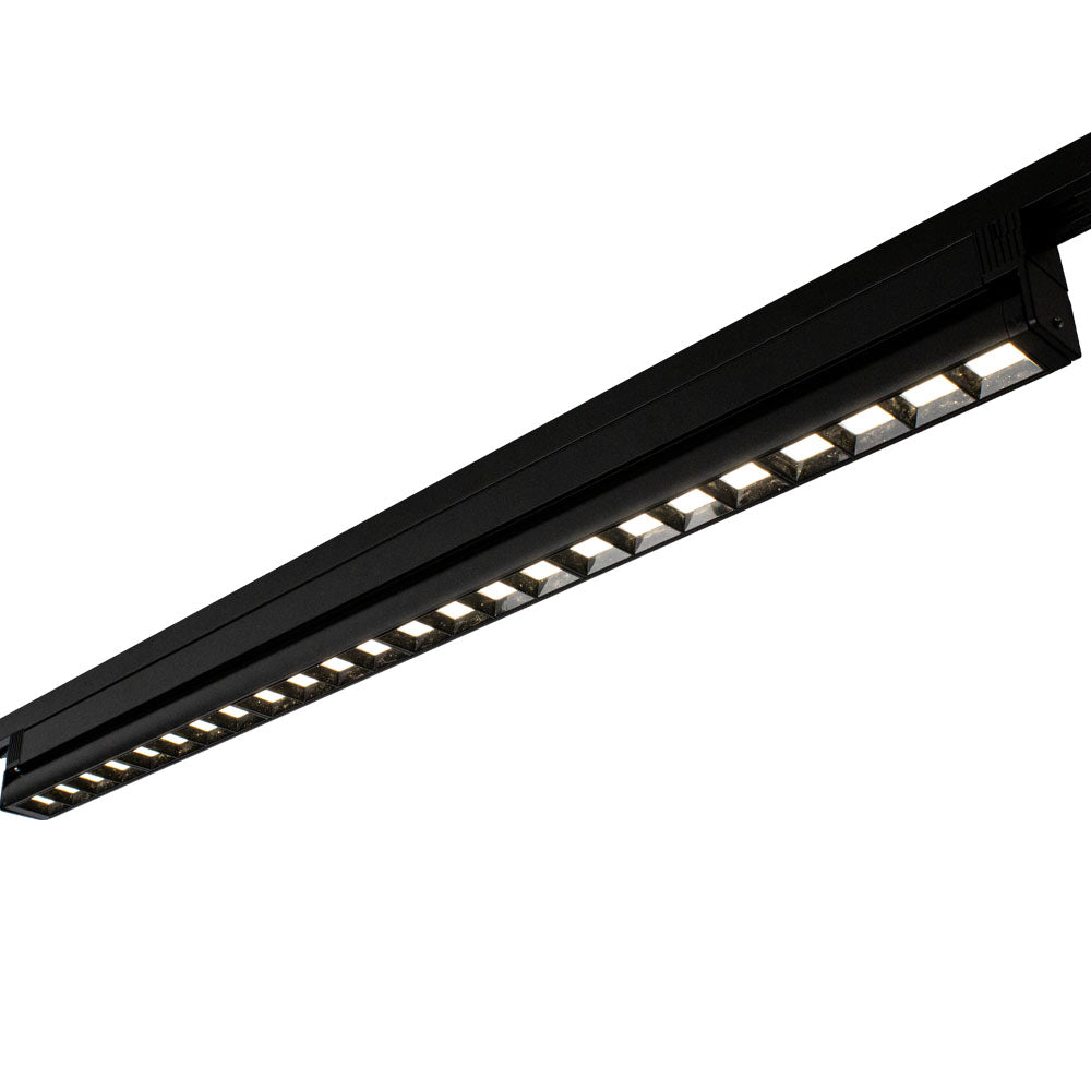 LED 1-fase railarmatuur 90 cm 36 Watt naturel wit - vooraanzicht railarmatuur aan