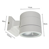 LED Buiten Wandlamp G9 | Round | IP54 | Wit afmetingen