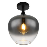 Plafondlamp MAXY ø24CM  E27 1-Lichts Smoked