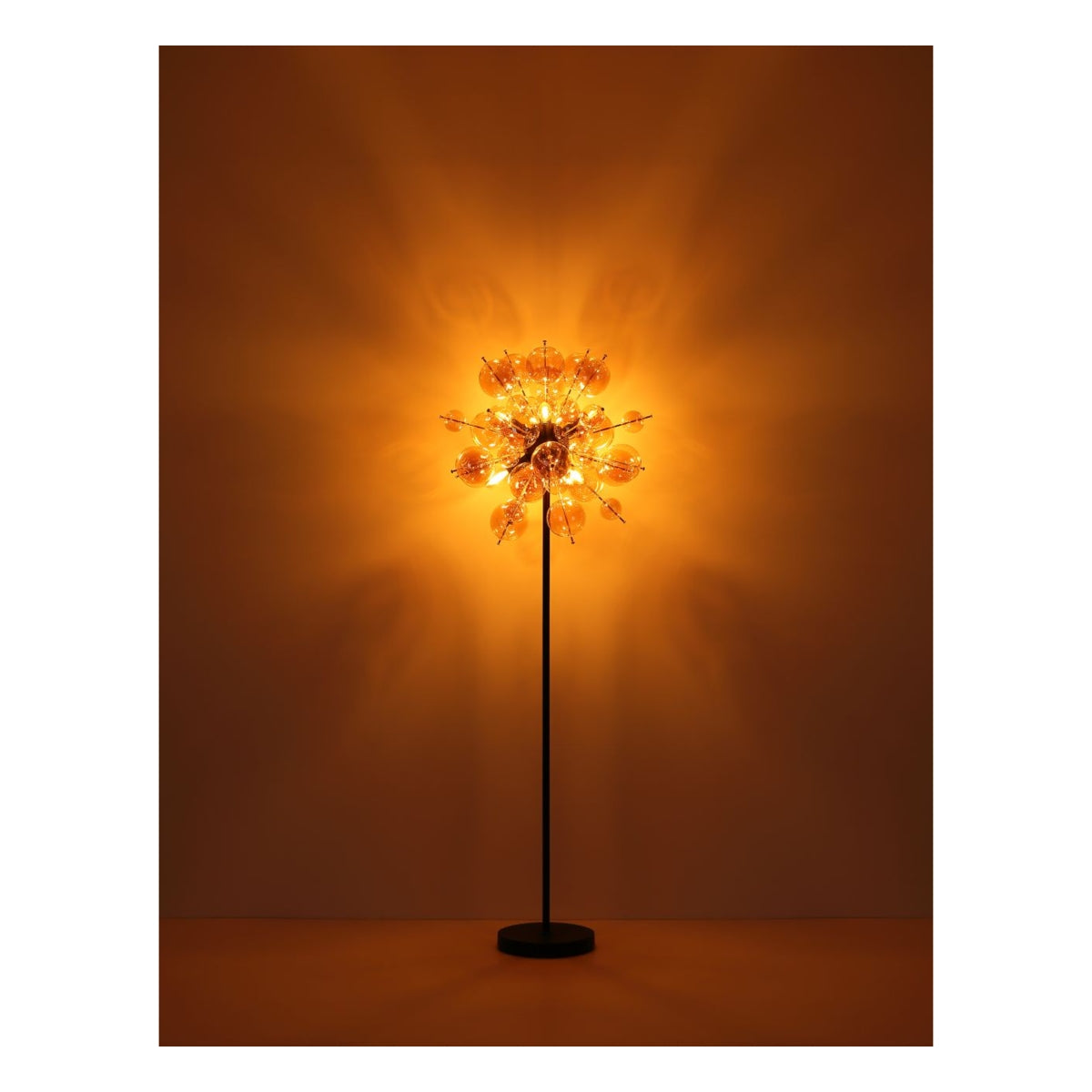 Plafondlamp UDO ø55CM  E14 Matt zwart 3-Lichts amber