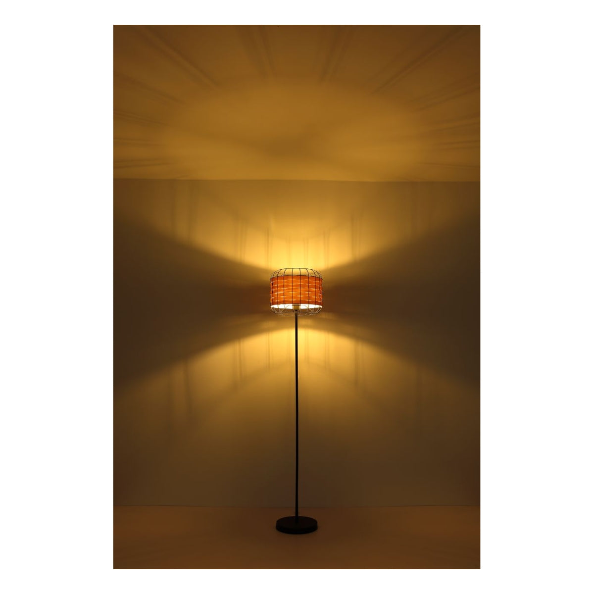 Plafondlamp ELMAR ø150CM  E27 Matt zwart 1-Lichts Hout