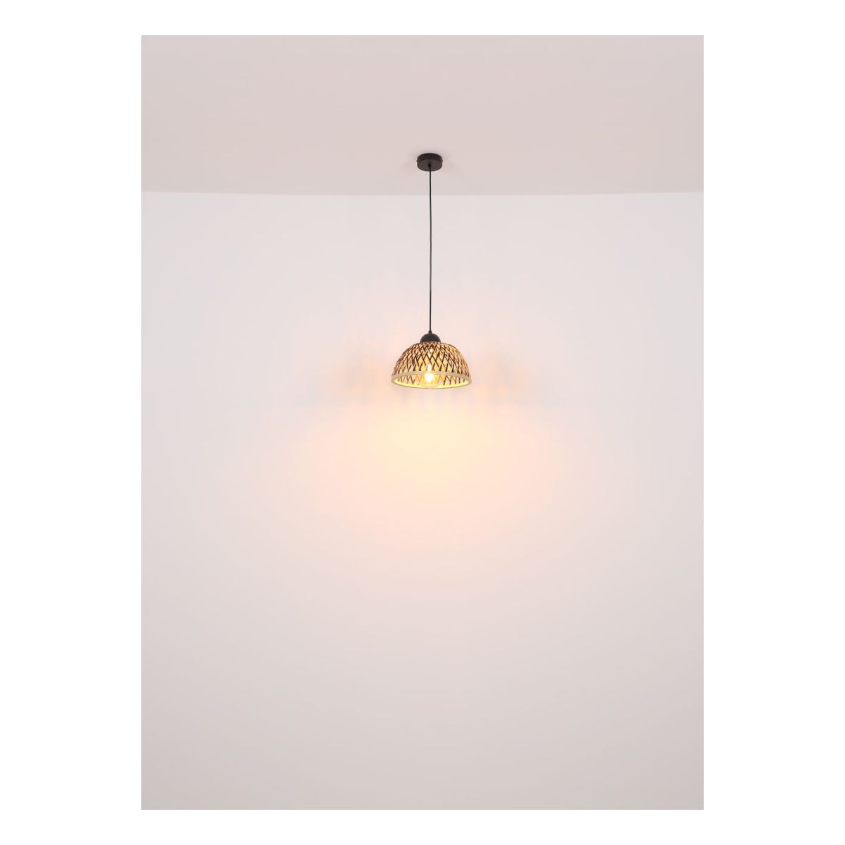 Plafondlamp COLLY ø35CM  E27 Matt zwart 1-Lichts Bamboe