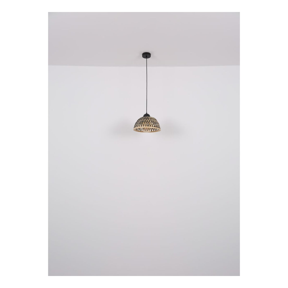 Plafondlamp COLLY ø35CM  E27 Matt zwart 1-Lichts Bamboe