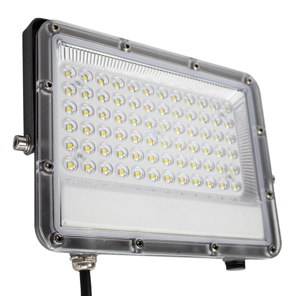 Bouwlamp op statief | 2x 50 watt | Zwart / Oranje | 10.000 lumen | Bouwlamp