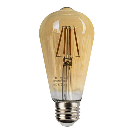 LED Filament lamp amber | 64mm | 6 Watt | 2200K - Extra warm - vooraanzicht lamp uit