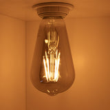 LED filament lamp smoked | 64mm | 6 Watt | Dimbaar | 2200K - Extra warm | E27 | Aan foto