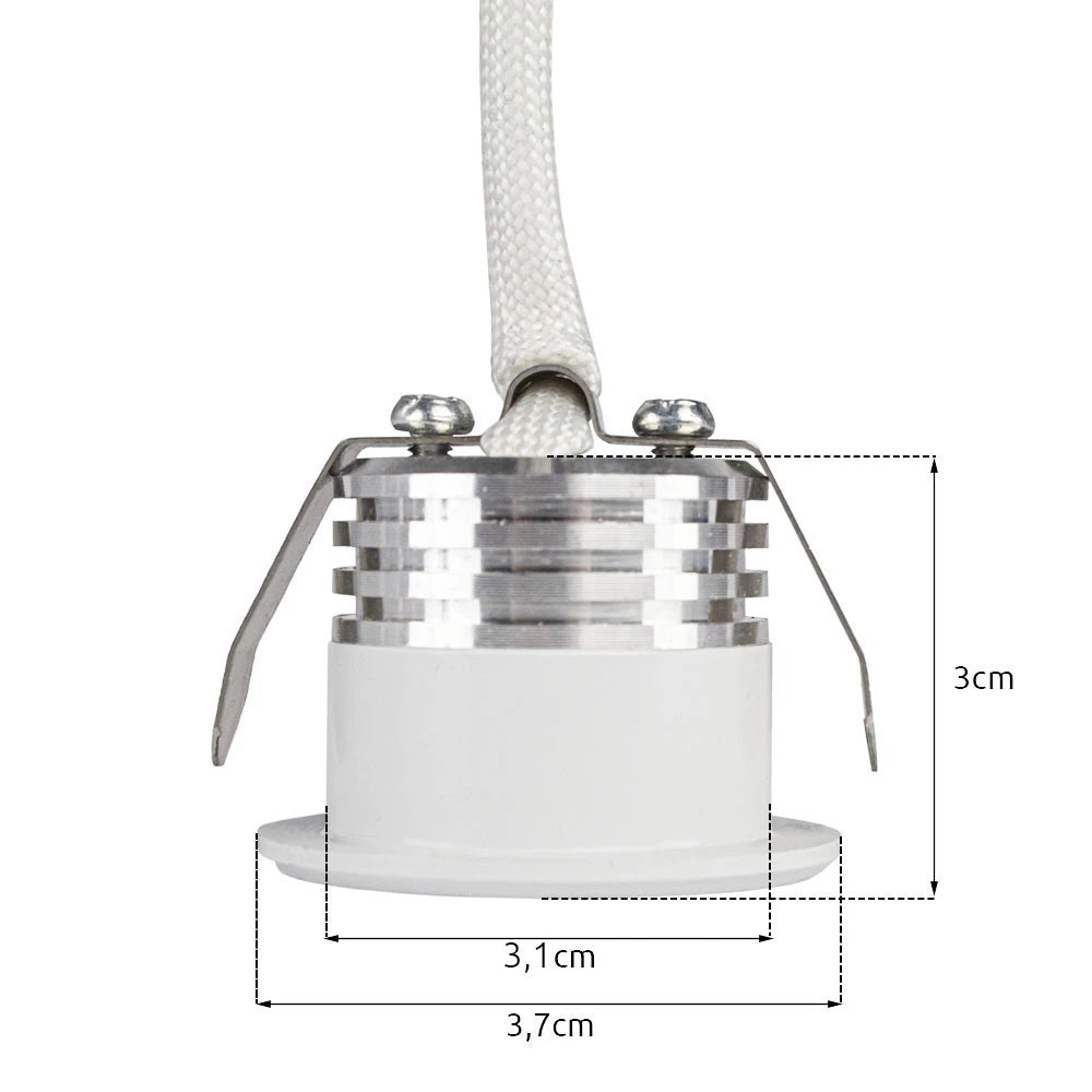 Bündel | LED-Veranda-Einbaustrahler | Ø31mm | 1,5W | Dimmbar – Weiß | 10 Stück