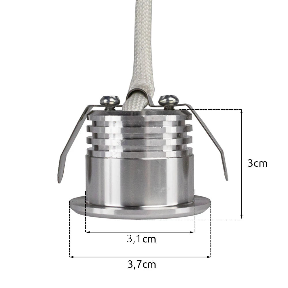 Bündel | LED-Veranda-Einbaustrahler | Ø31mm | 1,5W | Dimmbar - Silber | 8 Stück