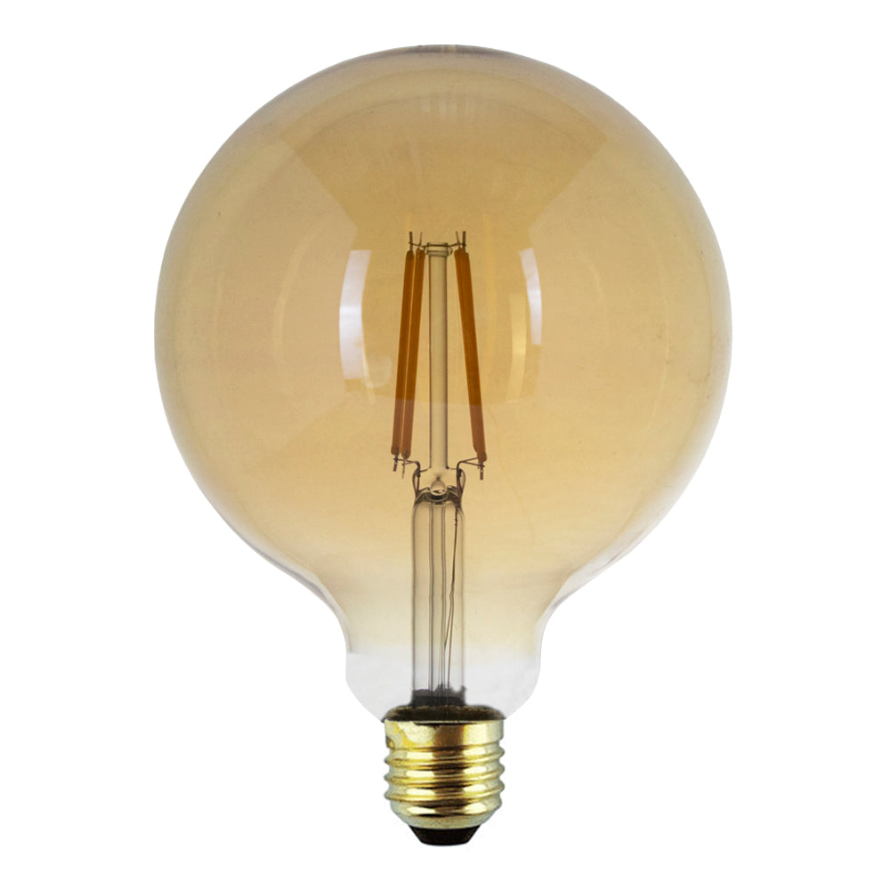 LED Filament Globe lamp-dimbaar-6W-Amber-E27 - 2700K-vooraanzicht