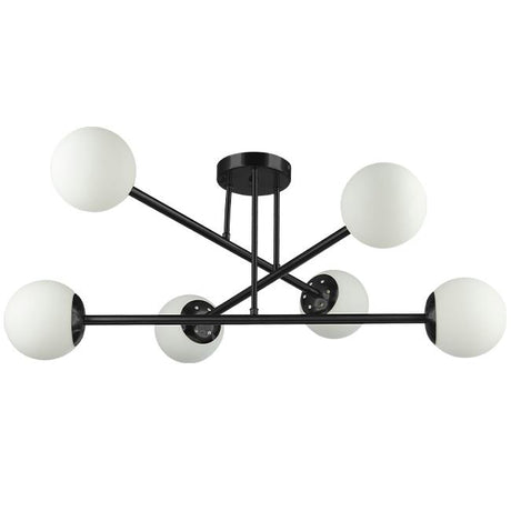 Plafondlamp | Nusa | 6-lichts | Zwart/Wit