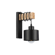 LED Wandlamp | Elza | Zwart + Hout | E27 Fitting