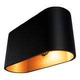 High Light | Wand lamp | zwart met goud | Oval | G9 fitting - zijaanzicht