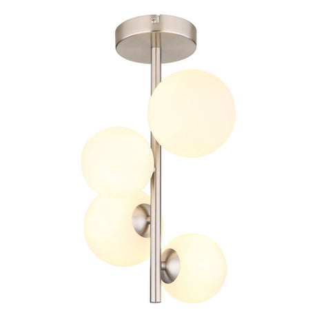 Plafondlamp RIHA 3.50 Watt G9 Nickel - 4 Lichts Opaal