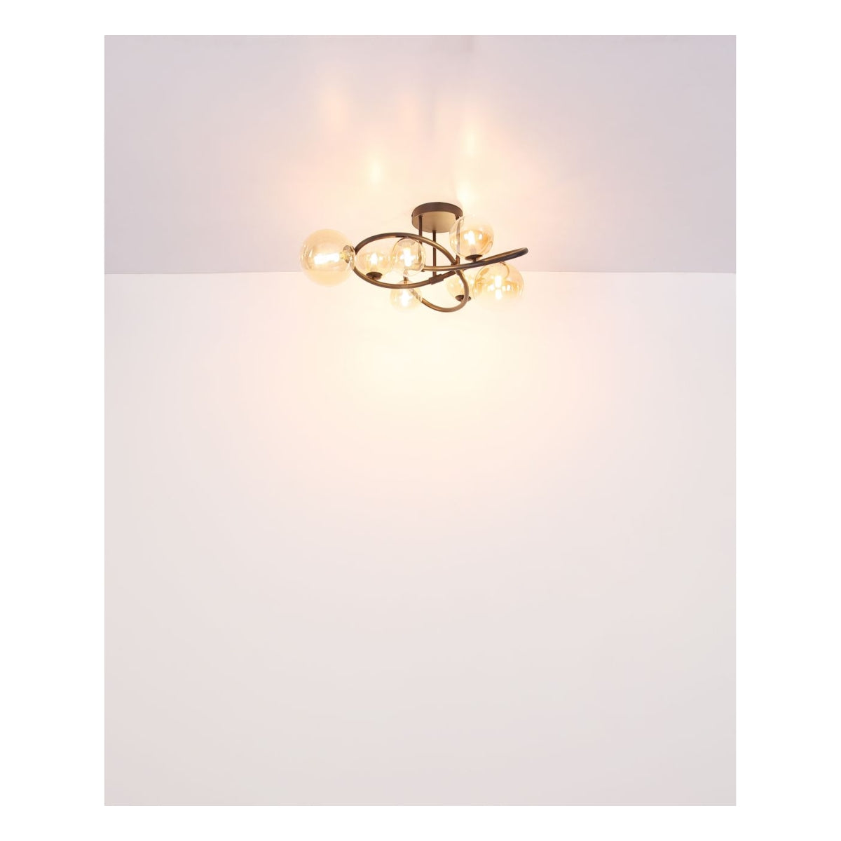 Plafondlamp TUBERIUS ø41CM 3.50 Watt G9 Matt zwart 2-Lichts amber