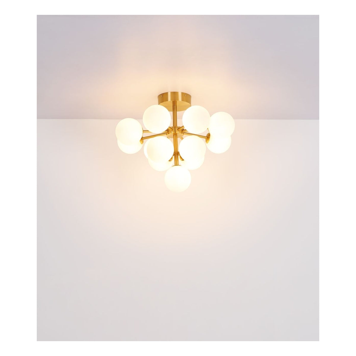 Plafondlamp GRAPPY ø56CM G9 Goud 13-Lichts Opaal