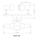 Aufbaustrahler MASON 2-flammig Chrom GU10 25cm