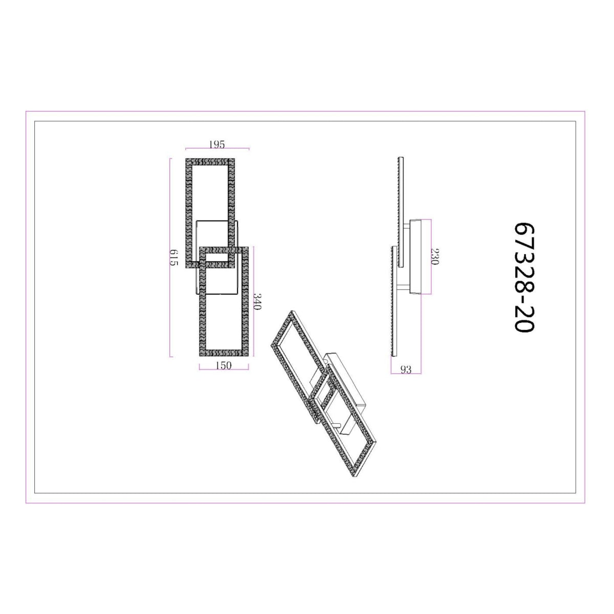 Plafondlamp SAPENA 20 Watt  Matt zwart 1-Lichts