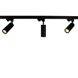 LED Railspot voor GU10 spot | Ø60 x 144mm | 3-fase | Zwart | Aan foto 3 spots