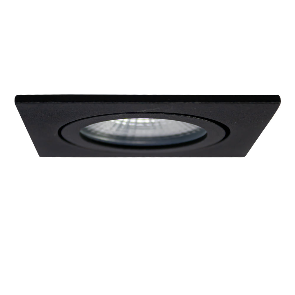 LED Dimbare inbouw spot 6W | Vierkant | Ø75mm | Zwart | 2700K warm wit | Uit foto