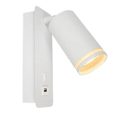 LED wandlamp - Bedlamp met USB-Poort | GU10 fitting | Wit | Aan foto