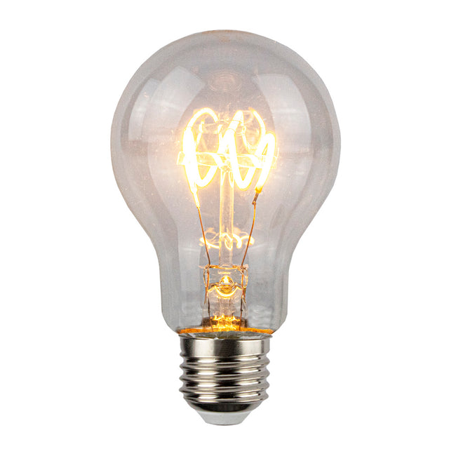 LED Gloeidraad lamp spiraal | dimbaar | 4W | A60 | E27 - 2200K - lamp aan