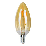 LED Amber kaarslamp met spiraal 4W | dimbaar | E14 | 2200K - vooraanzicht lamp uit