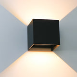 Cube wandlamp dimbaar - zwart - vierkant - Ip65 buiten