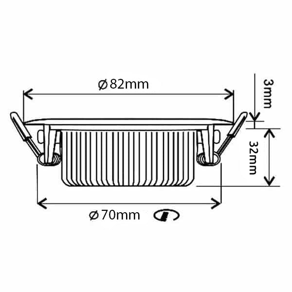 Dimbare LED Inbouw spot 5W zwart - IP44 waterbestendig - afmetingen