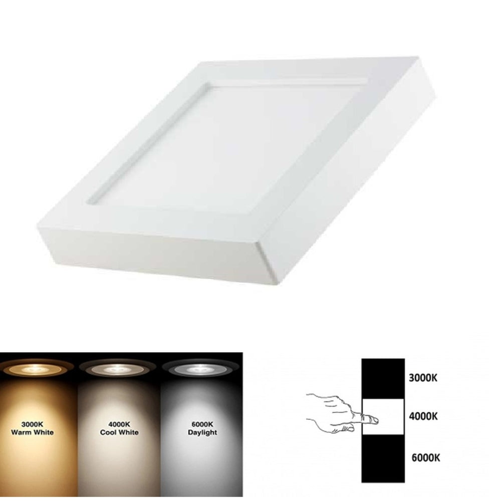 LED opbouw downlight vierkant | 18W | 227x227mm | CCT - 3 lichtkleuren