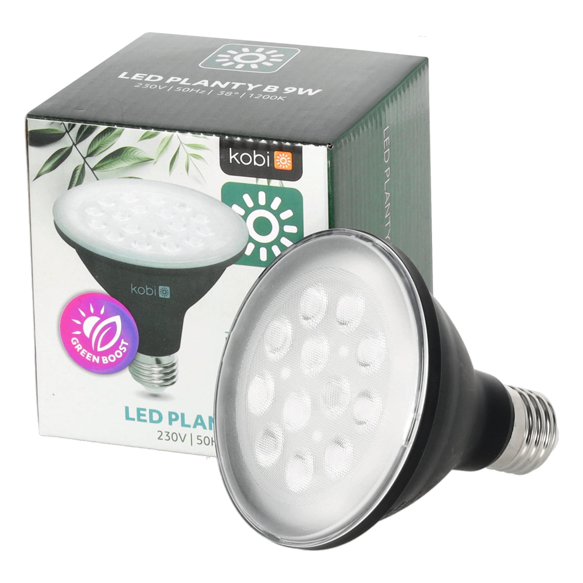 LED- Pflanzenlampe /  Pflanzenlampe E27 | 9 Watt | 38D | 300 Lumen | Schwarz | PFLANZLICH