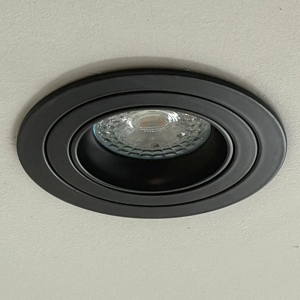 Zigbee smart Einbaustrahler Schwarz 4,7W | Rund | 80mm | HUE-kompatibel | RGB-CCT