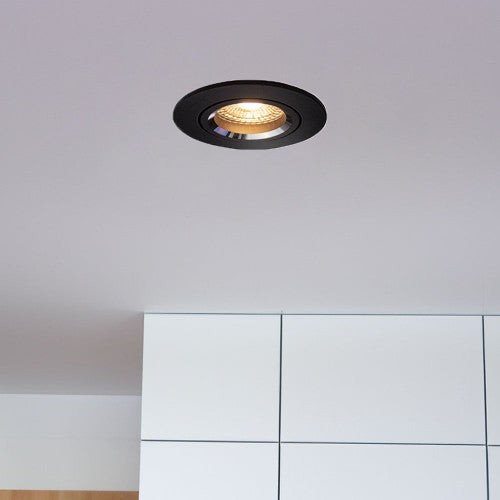 PHILIPS LED-Einbaustrahler rund | 70mm | Schwarz | 4W | Dimmbar